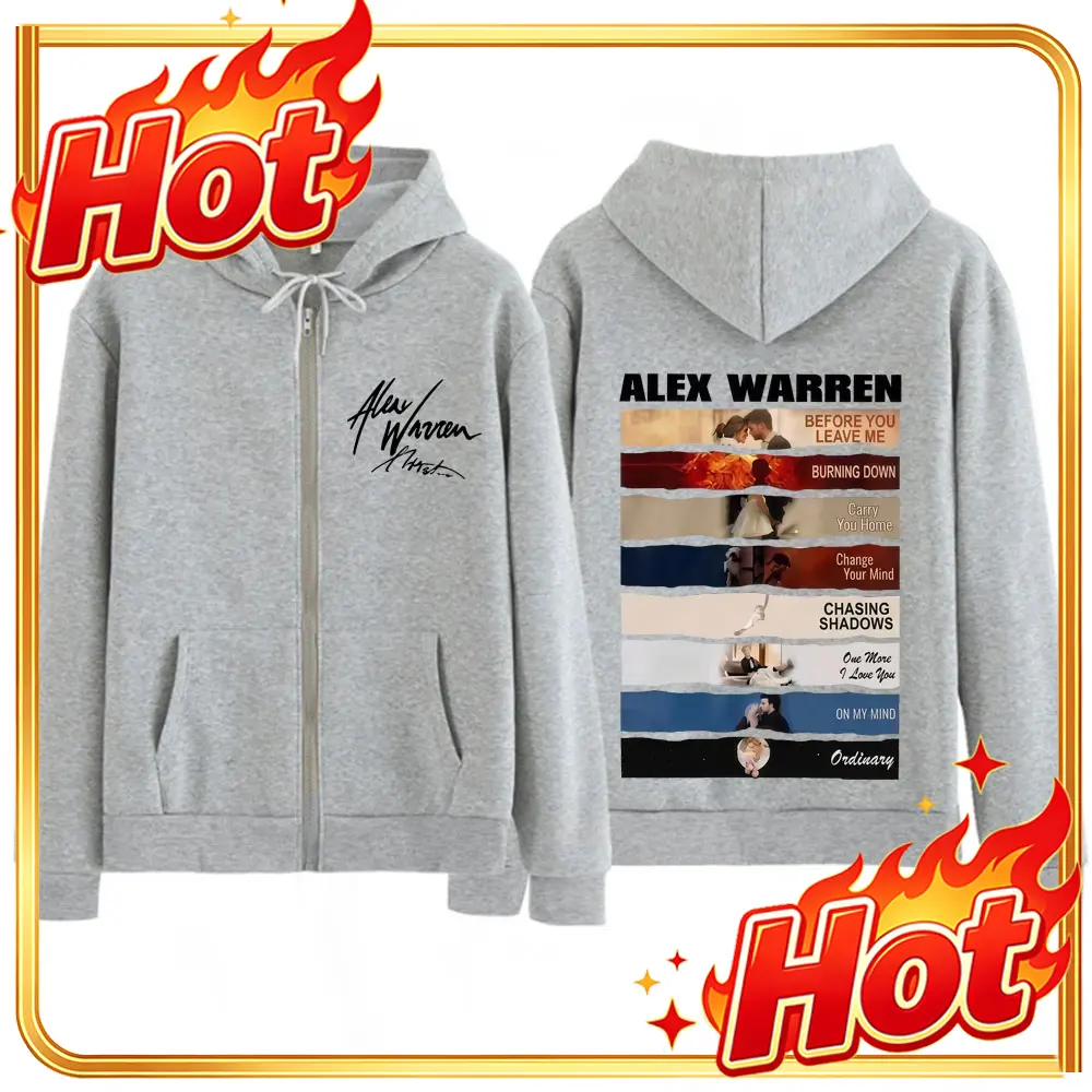 Mens Fashion Zip Up Hoodies - Sudadera con capucha y cremallera estampada