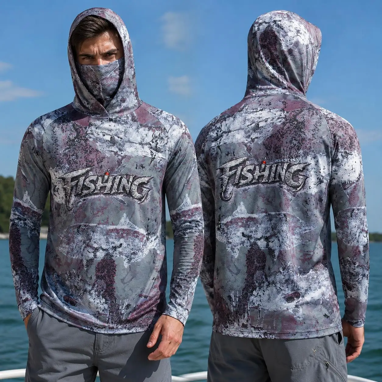 Mens Fashion Summer - Camisa de pesca con capucha para
