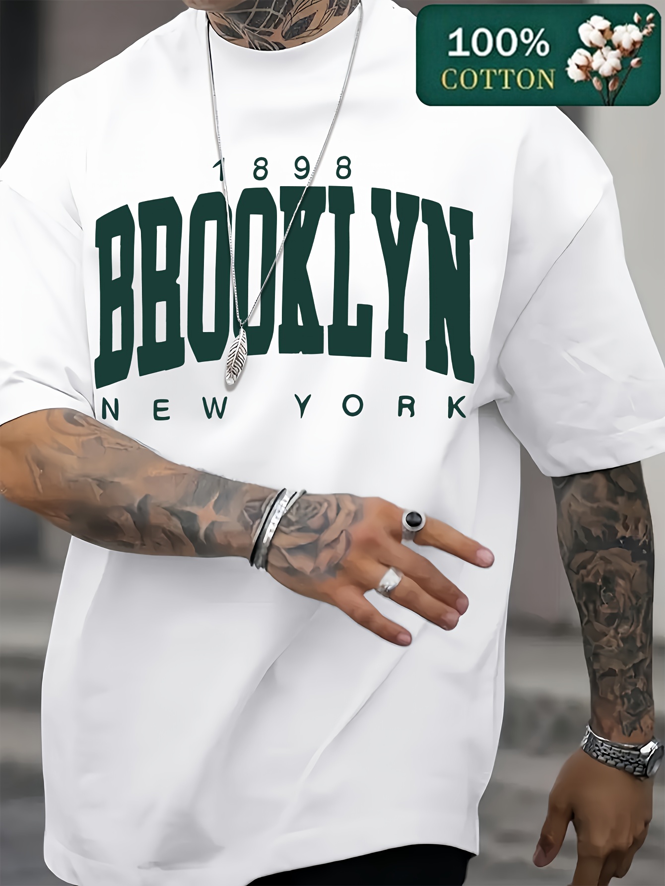 Men'S Fashion New York - Camiseta de manga corta con cuello