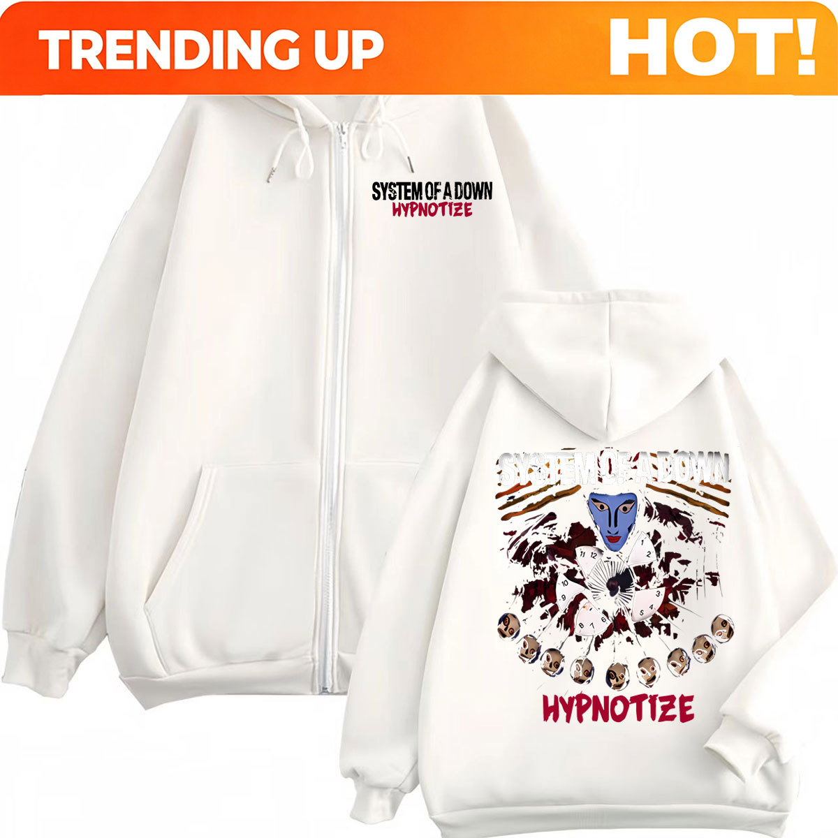 Mens Fashion Zip Up Hoodies - Sudadera con capucha con cremallera y