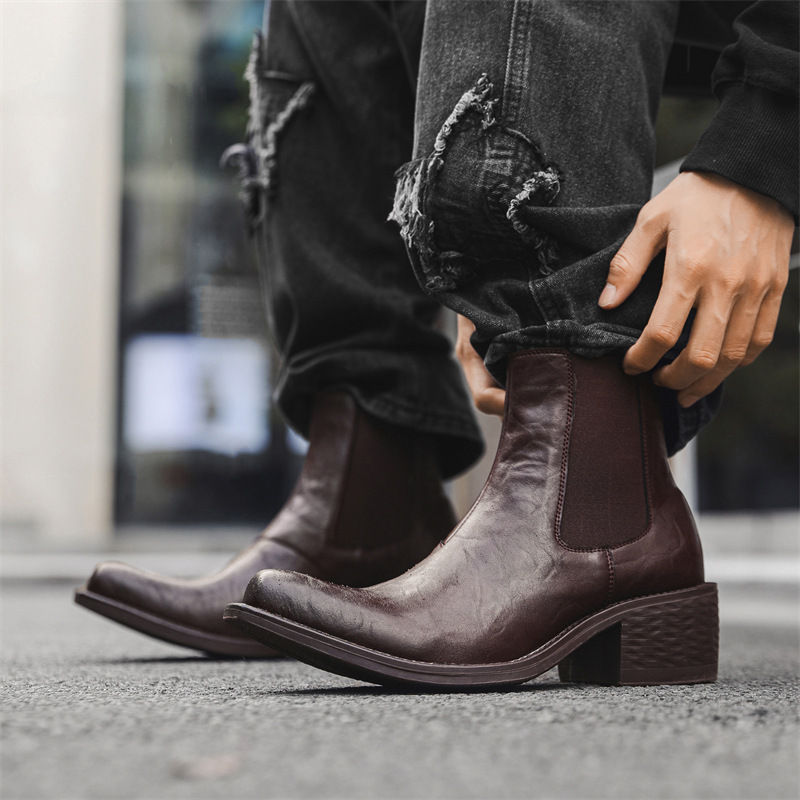 Men'S Fashion News - Botas chelsea altas punk rock a