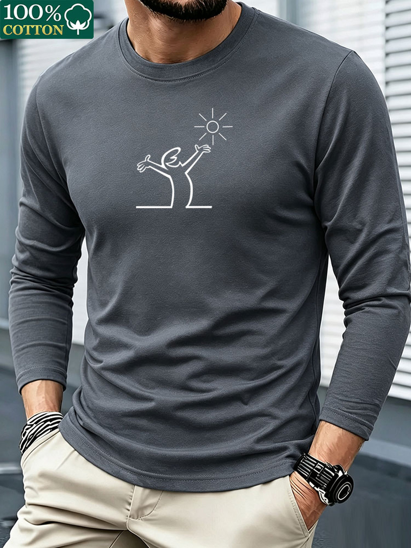 Camiseta de manga larga para h - Mens Fashion Summer reseña y precio