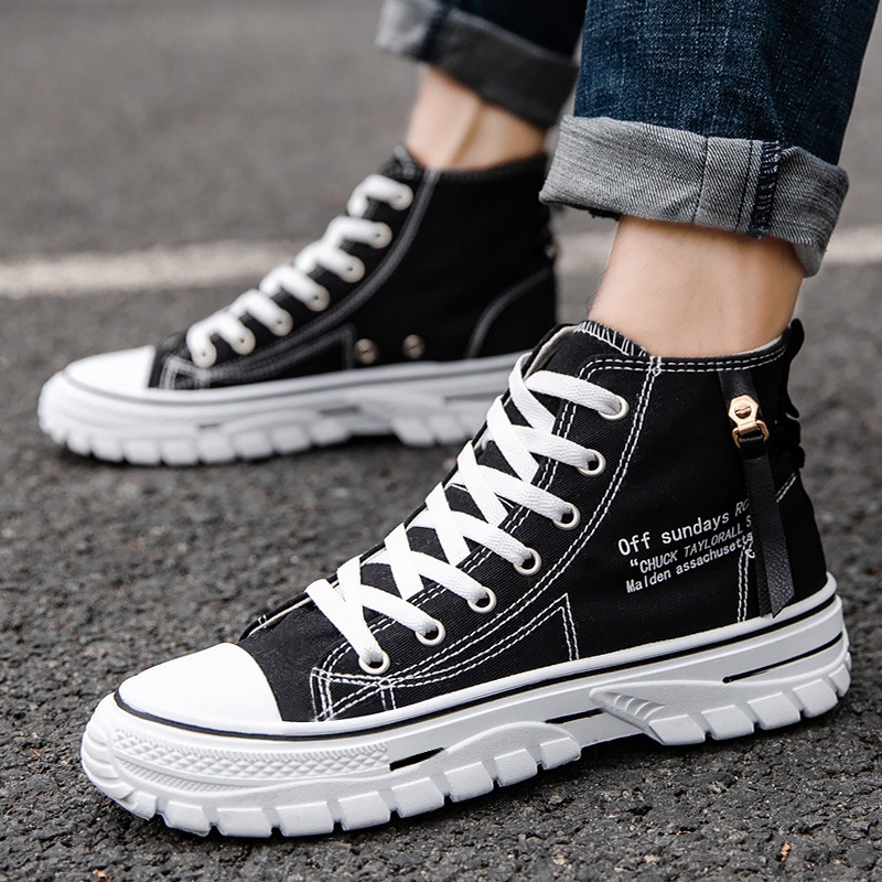 Zapatos de lona de caña alta p - Mens Fashion Trainers reseña y precio